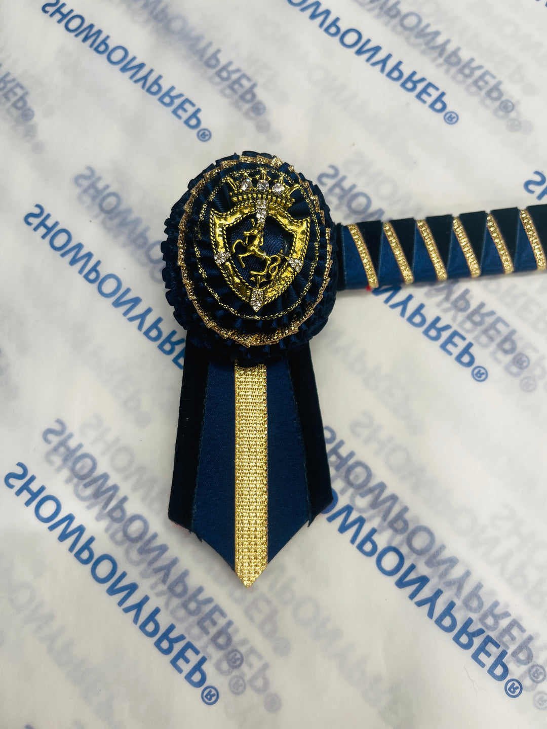 15.5" Navy and Gold Browband