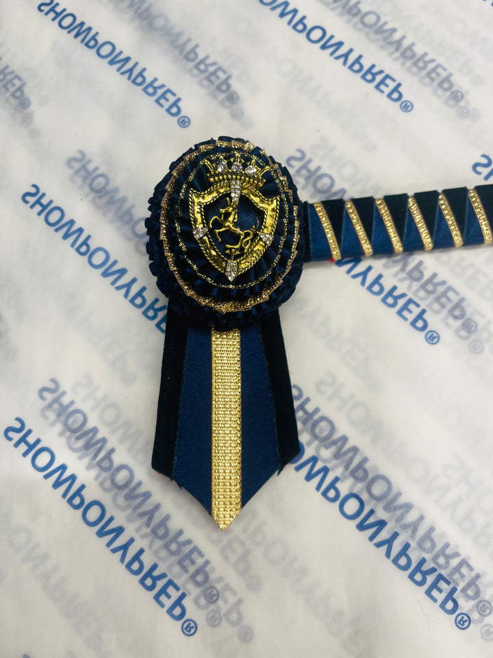 15.5" Navy and Gold Browband