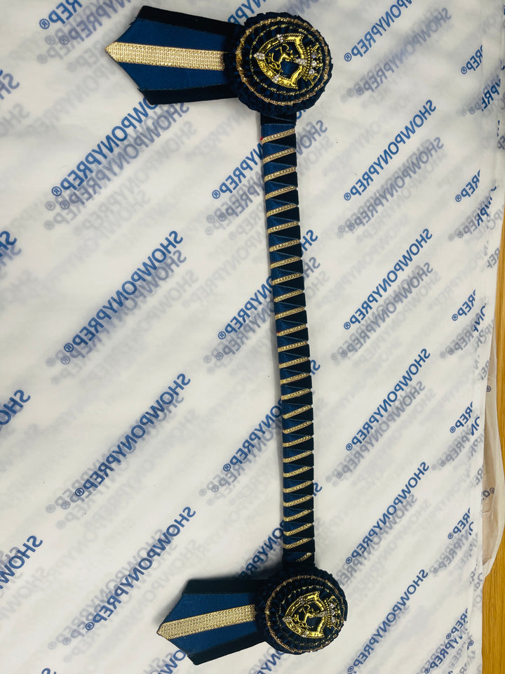 15.5" Navy and Gold Browband