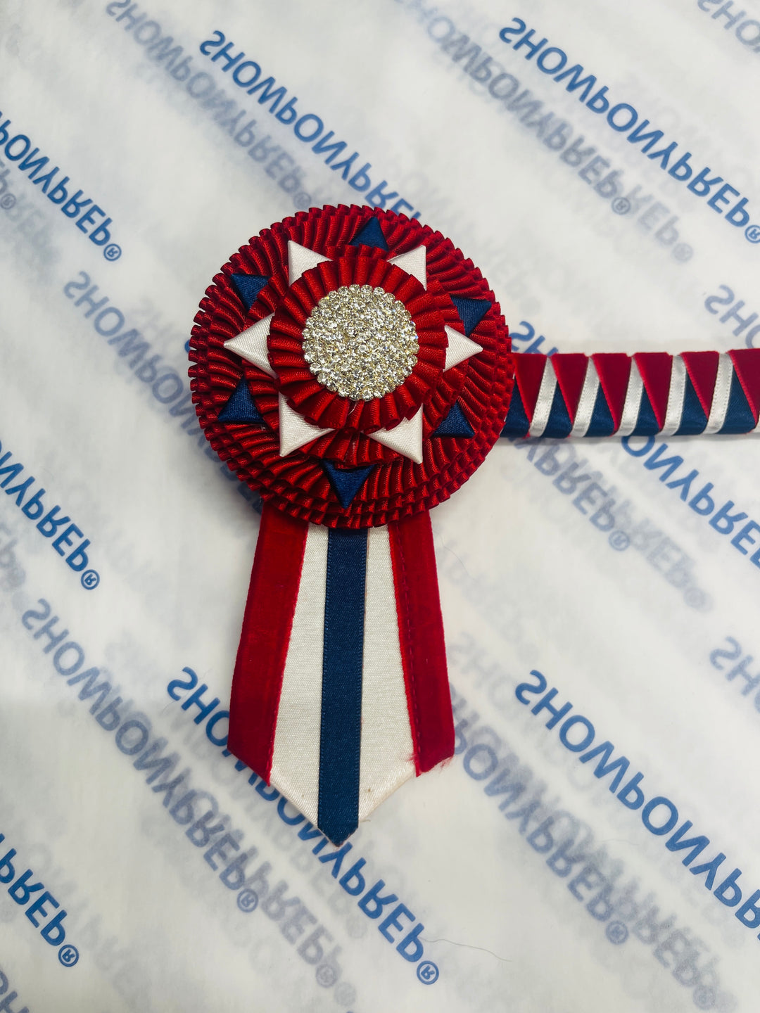 17" Red, Navy and White Browband