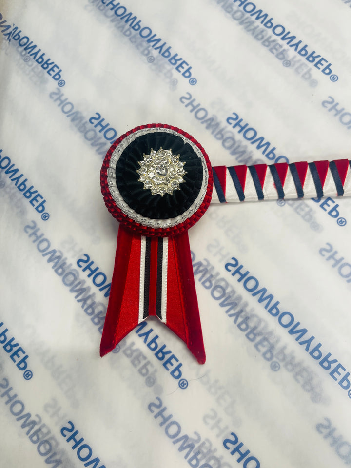 17"  Red, White and Black Browband