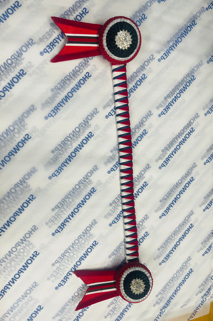 17"  Red, White and Black Browband