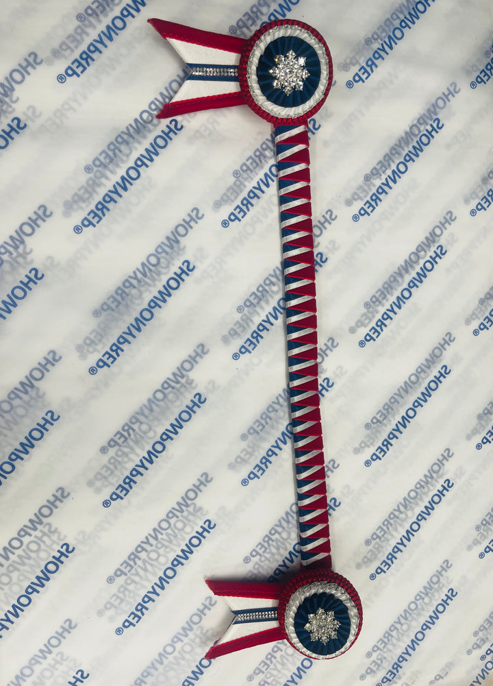16"  Red, White and Navy Browband