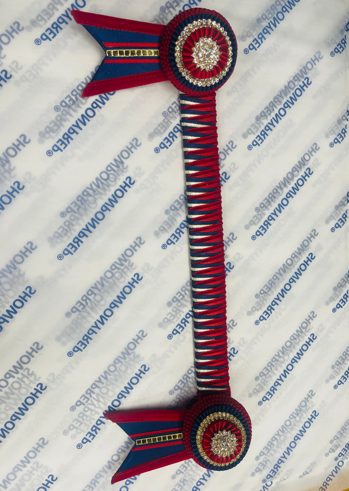 16"  Red, Gold and Navy Browband