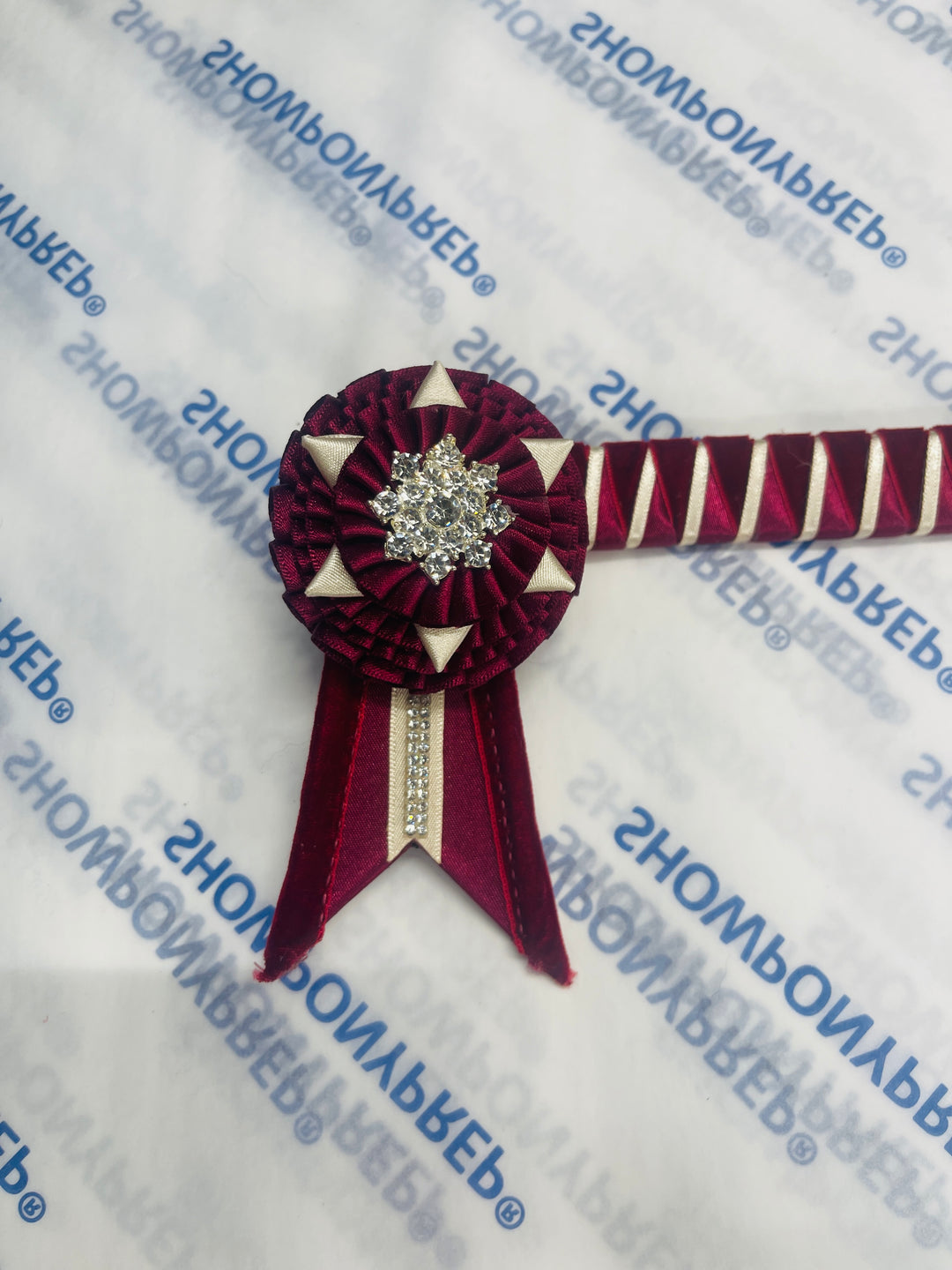 16.5" Burgundy and Vintage Cream Browband
