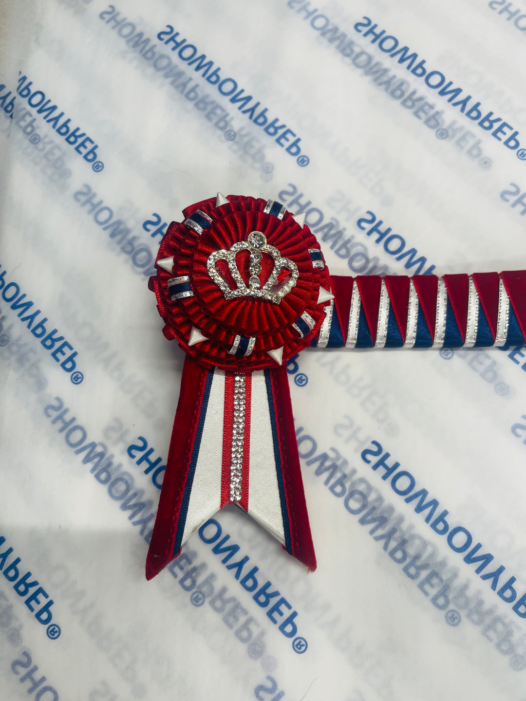 17.5" Red, White and Navy Browband