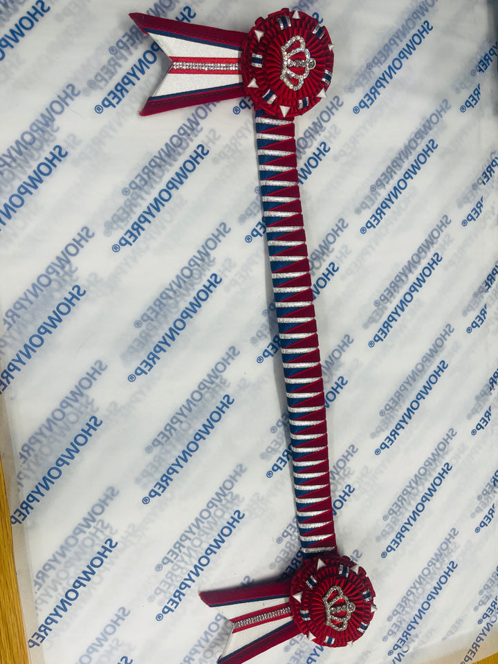 17.5" Red, White and Navy Browband