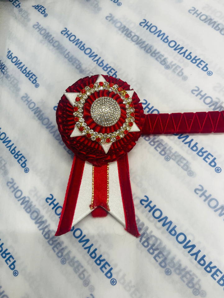 16" Red and White Browband