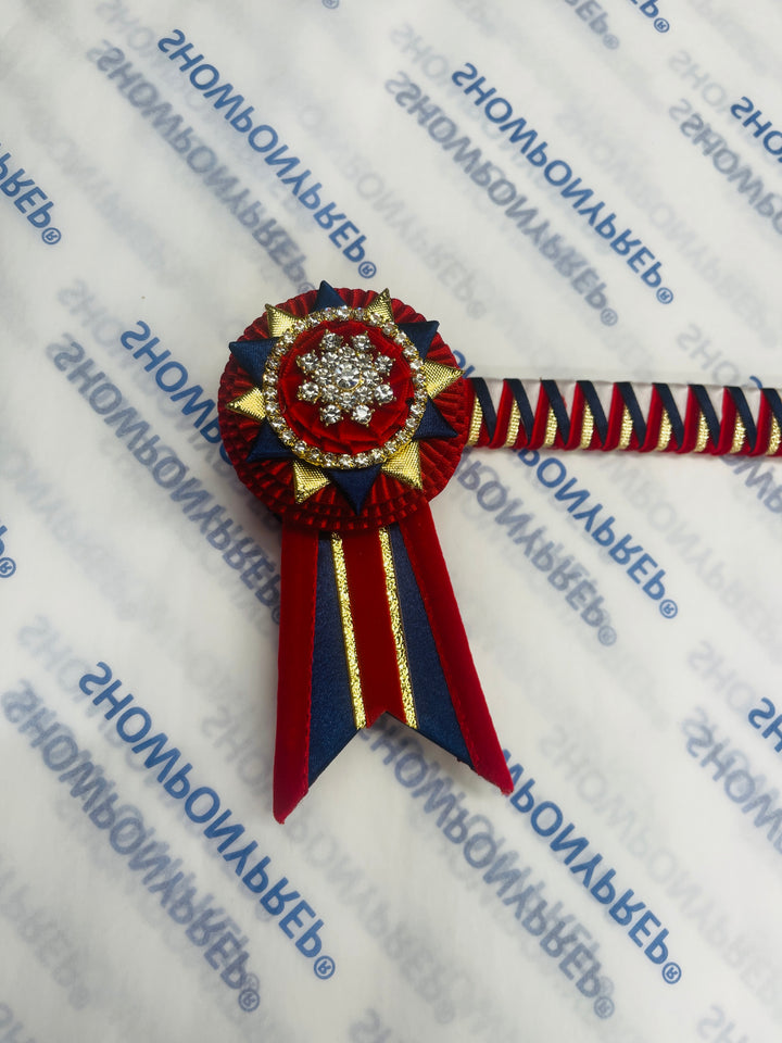 15" Red, White, Navy and Gold Browband