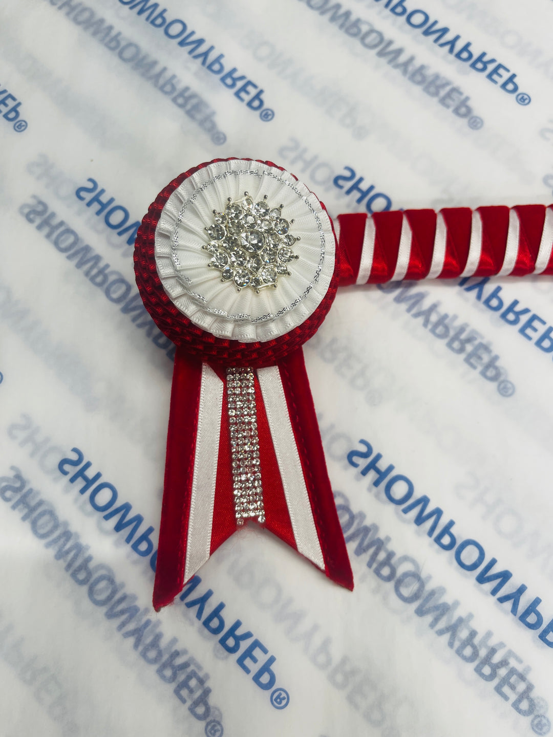 13.5” Red & White Browband