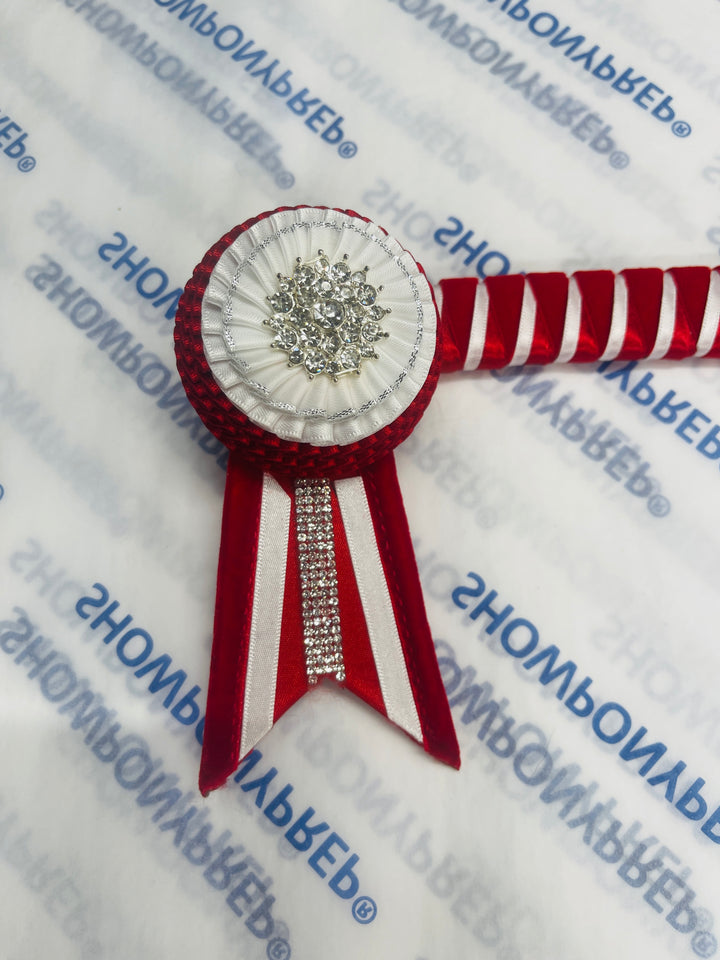 13.5” Red & White Browband