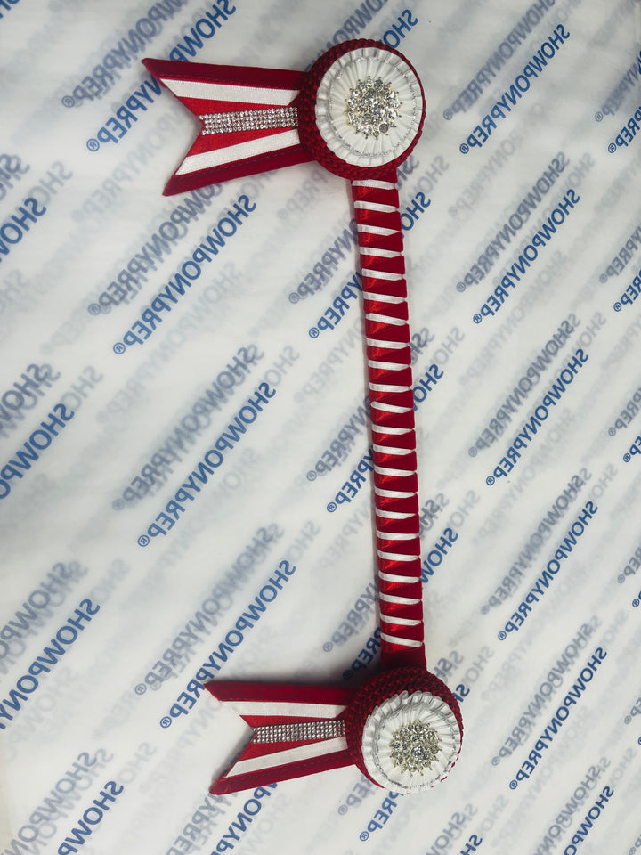 13.5” Red & White Browband