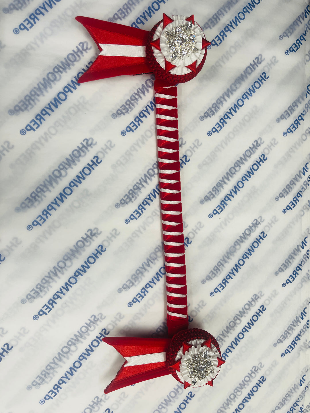 13.5” Red & White Browband