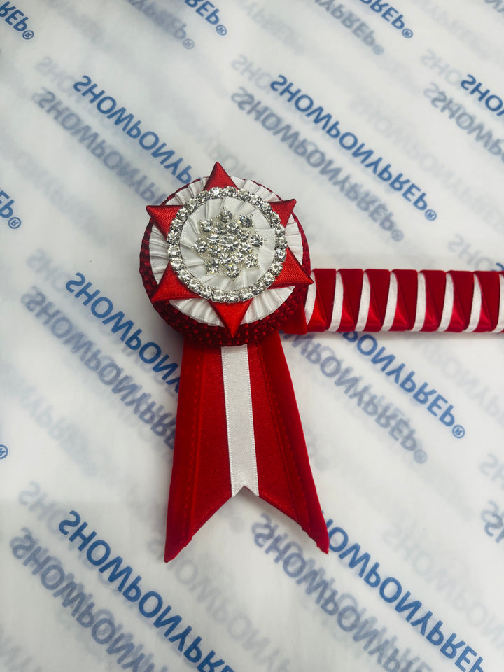 15" Red and White Browband