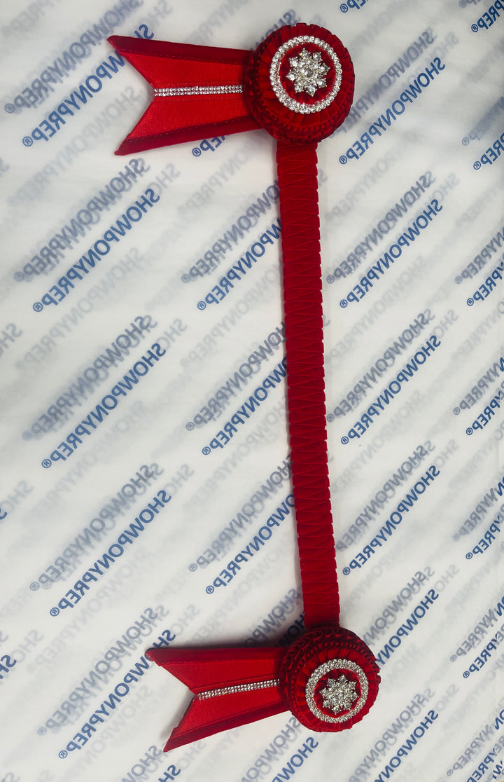 15.5" Red and Silver Browband