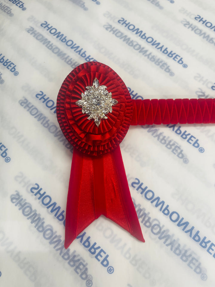 15.5" Red and Silver Browband
