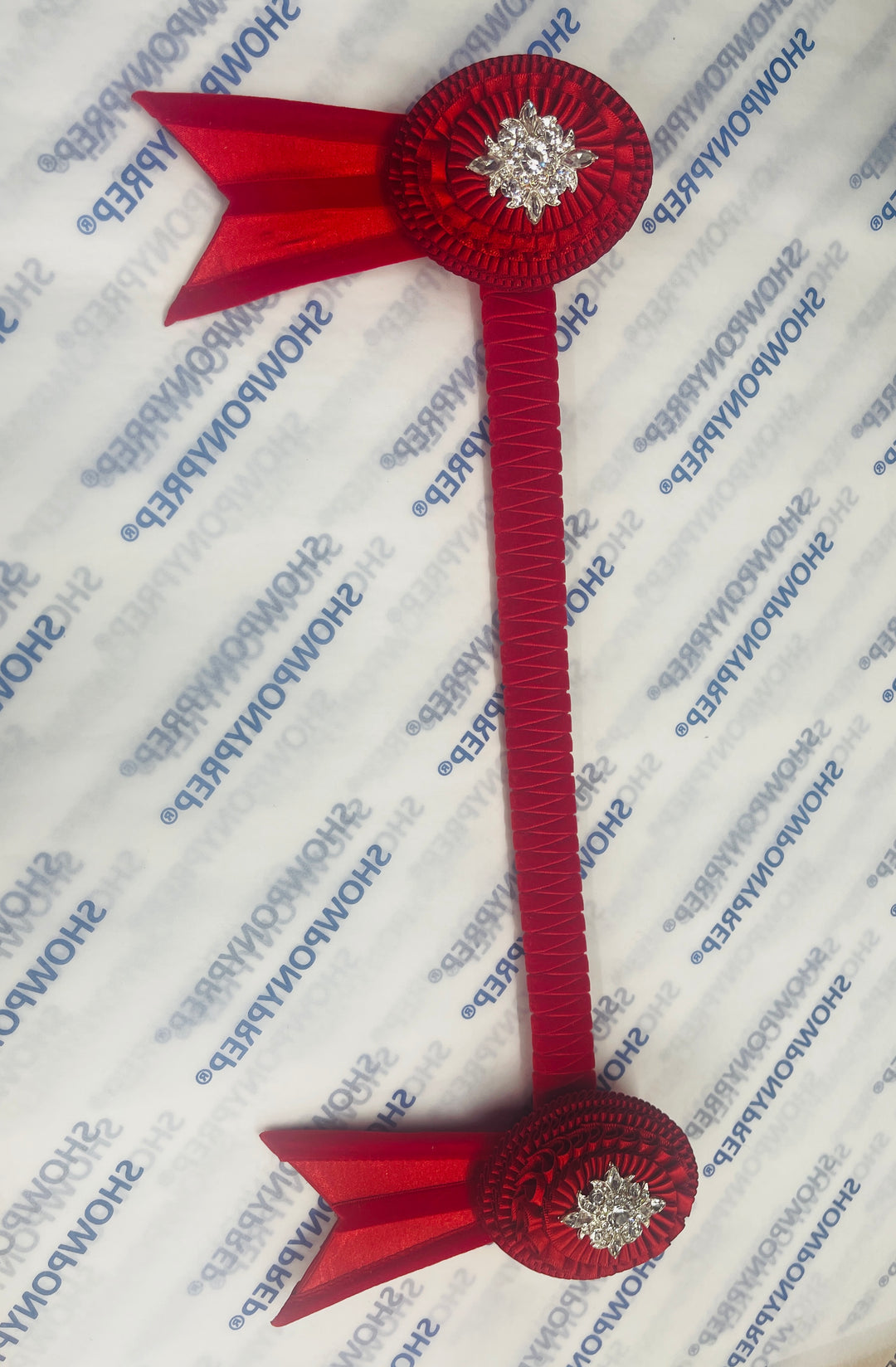 15.5" Red and Silver Browband