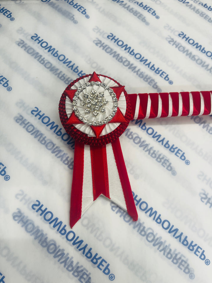 15" Red and White Browband