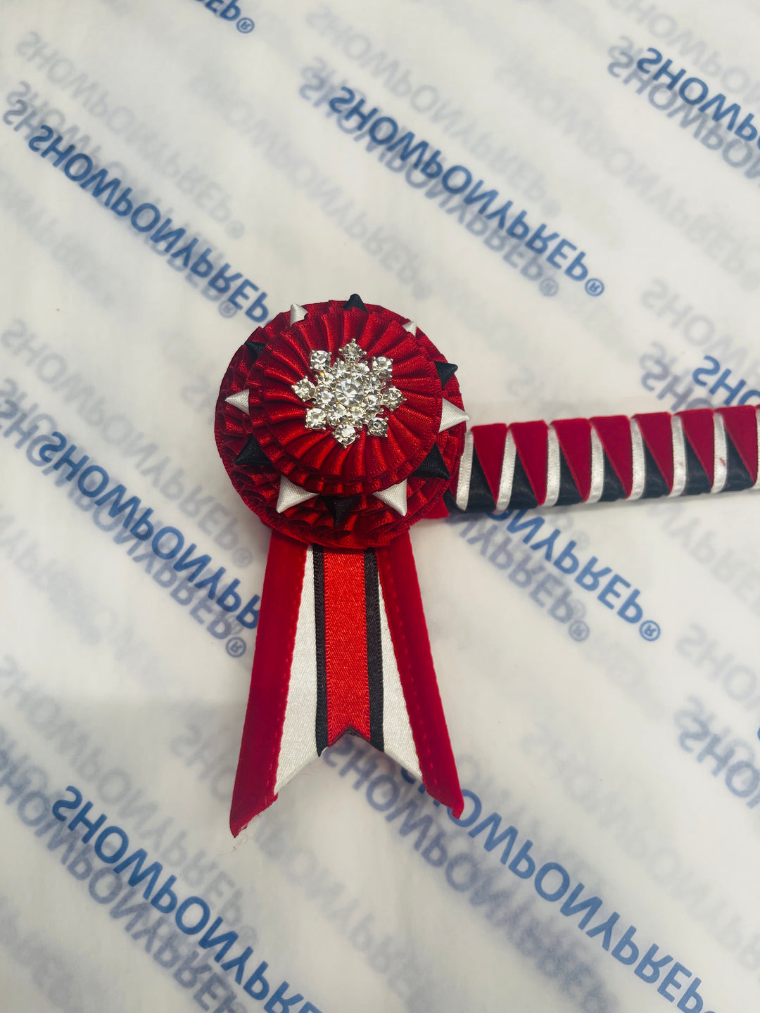 13" Red, White & Black Browband