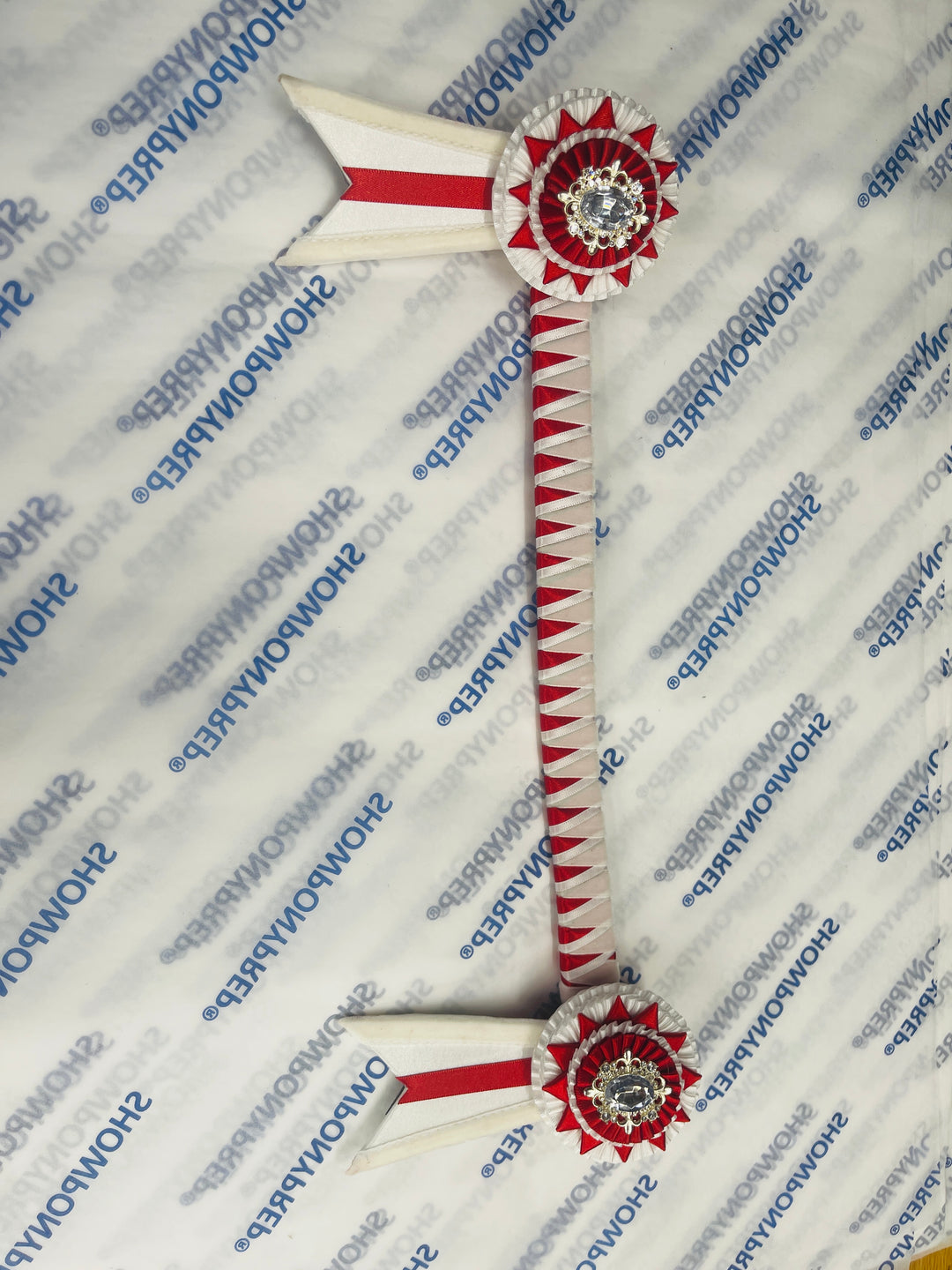14.5” Red & White Browband