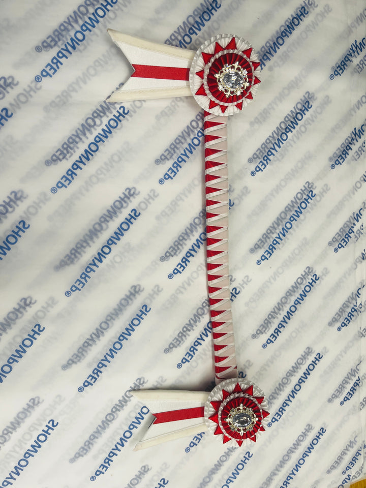14.5” Red & White Browband