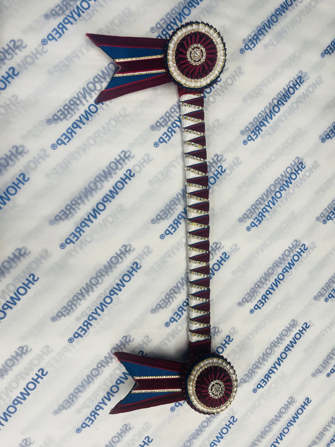 14.5” Burgundy, Navy & White Browband
