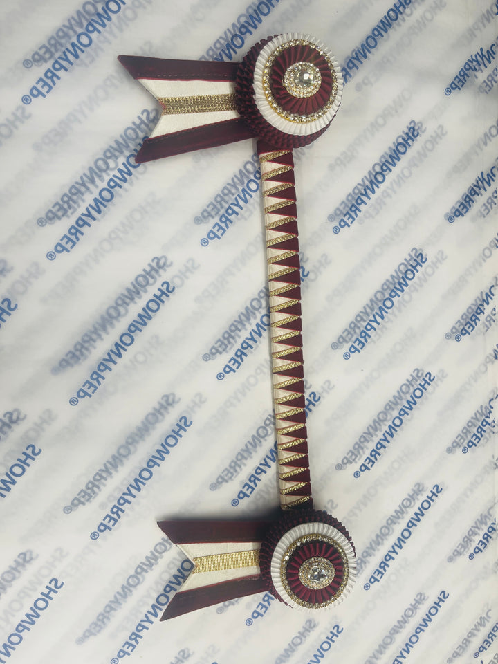 14.5” Burgundy & Gold Browband