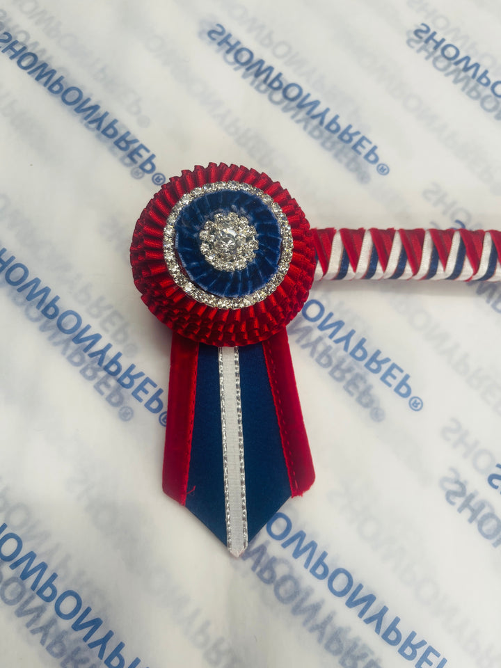 15" Red, Navy & White Browband