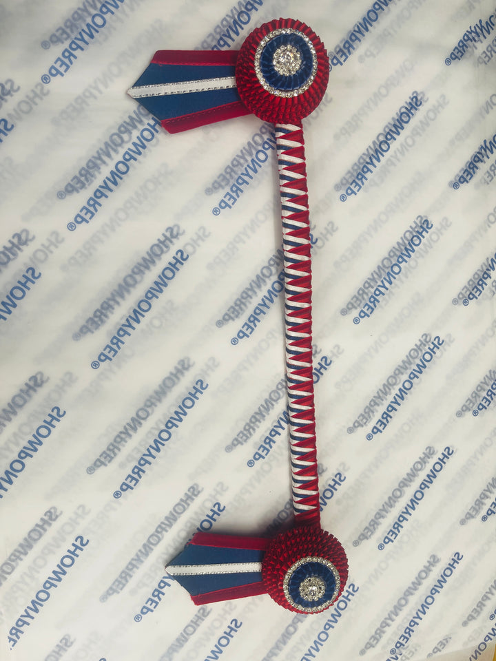 15" Red, Navy & White Browband