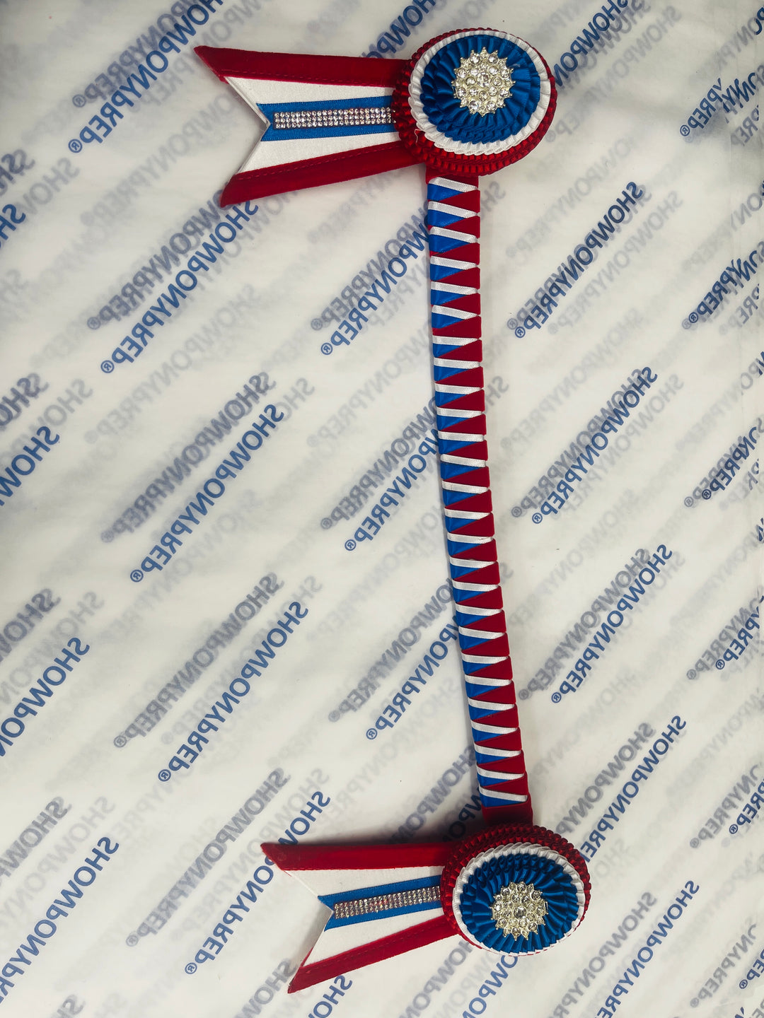 15.5" Red, Blue & White Browband