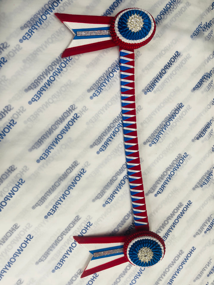 15.5" Red, Blue & White Browband