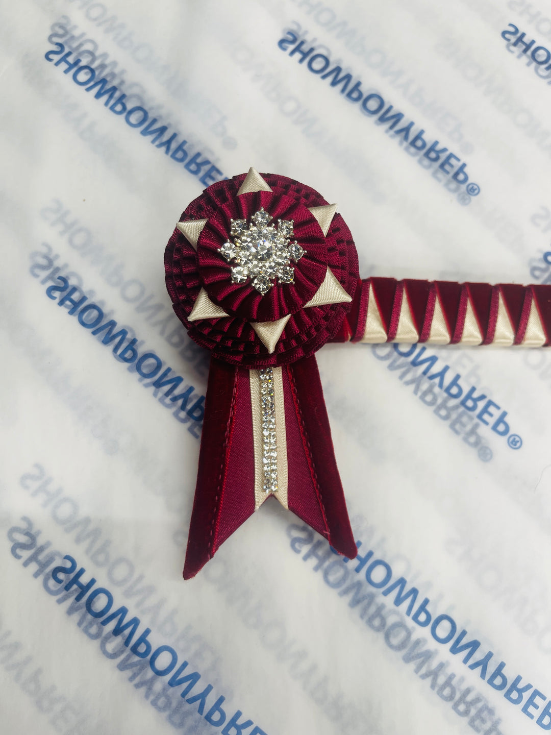 14.5” Burgundy & Vintage Cream Browband