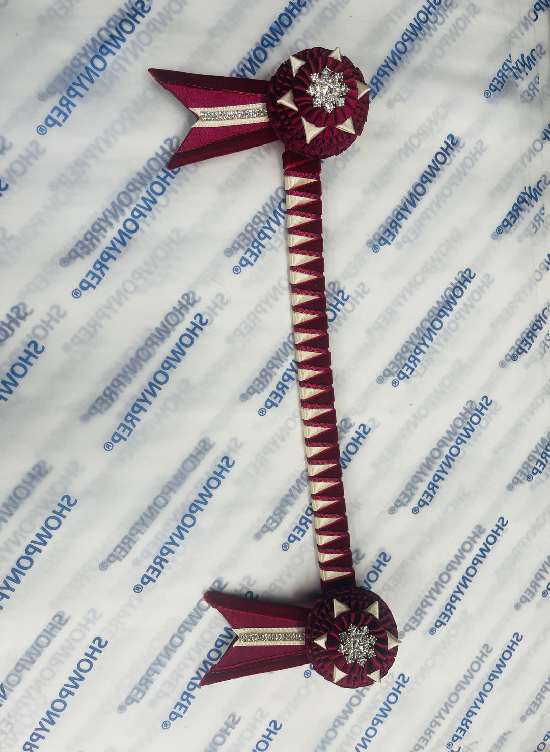 14.5” Burgundy & Vintage Cream Browband