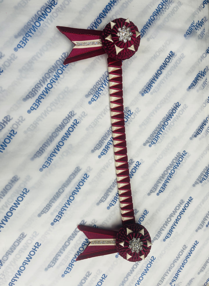 14.5” Burgundy & Vintage Cream Browband