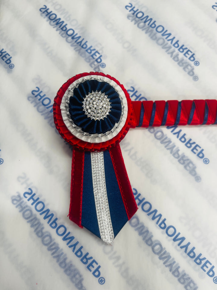 16"  Red, White and Navy Browband