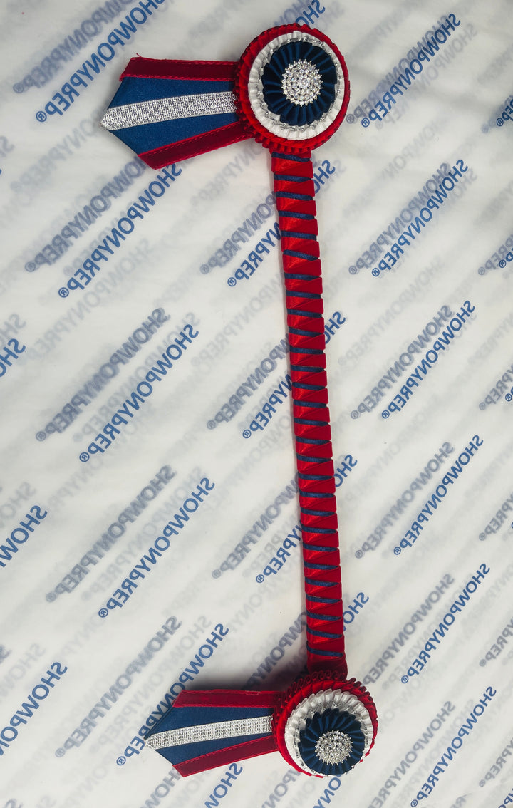 16"  Red, White and Navy Browband