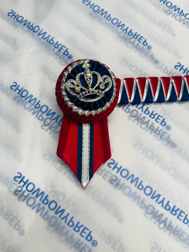 14.5” Red, Silver and Navy Browband