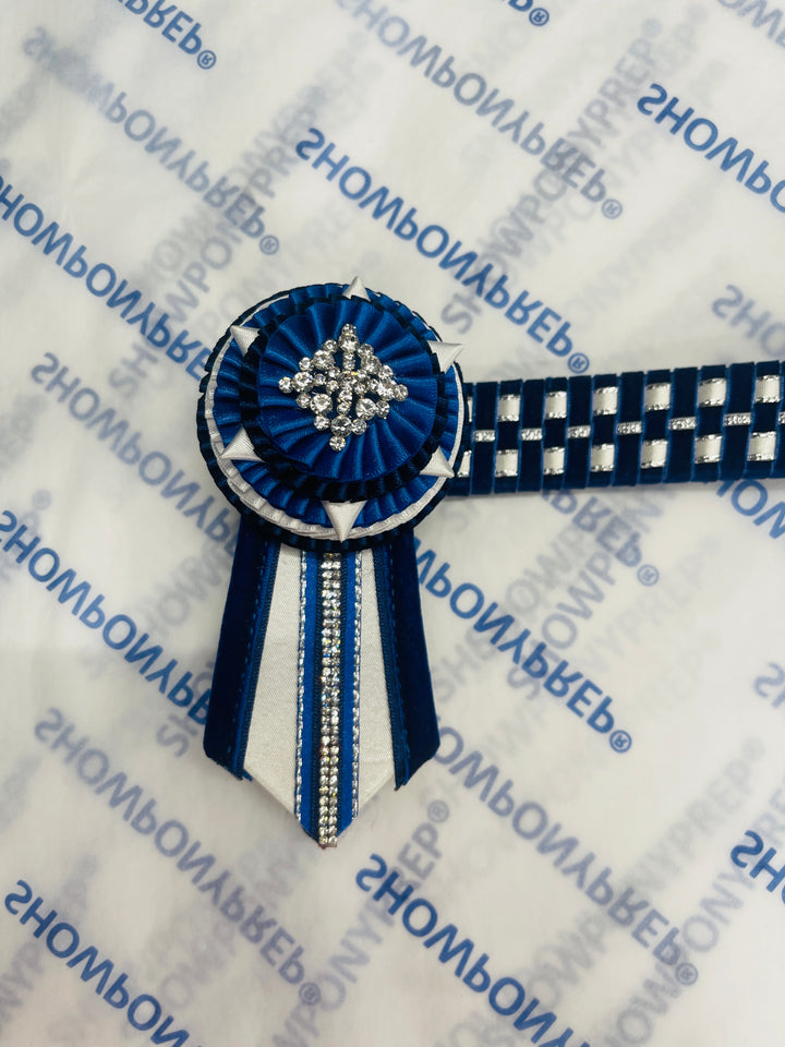 13" Blue and White Browband