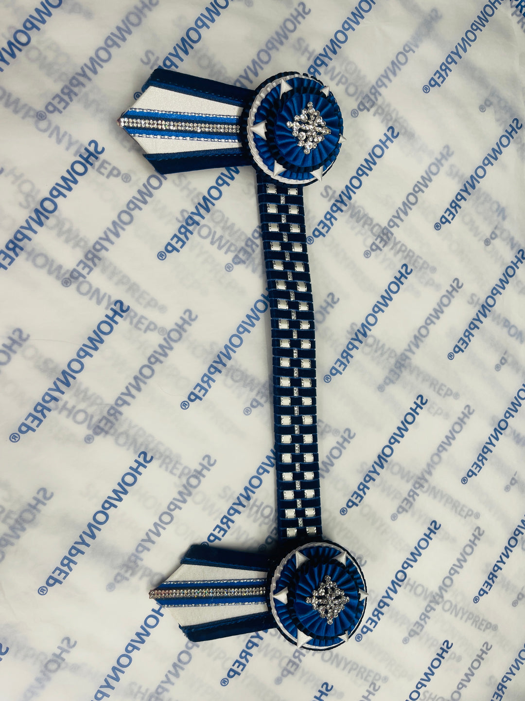 13" Blue and White Browband