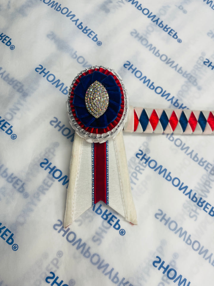 15" Red, Blue & White Browband