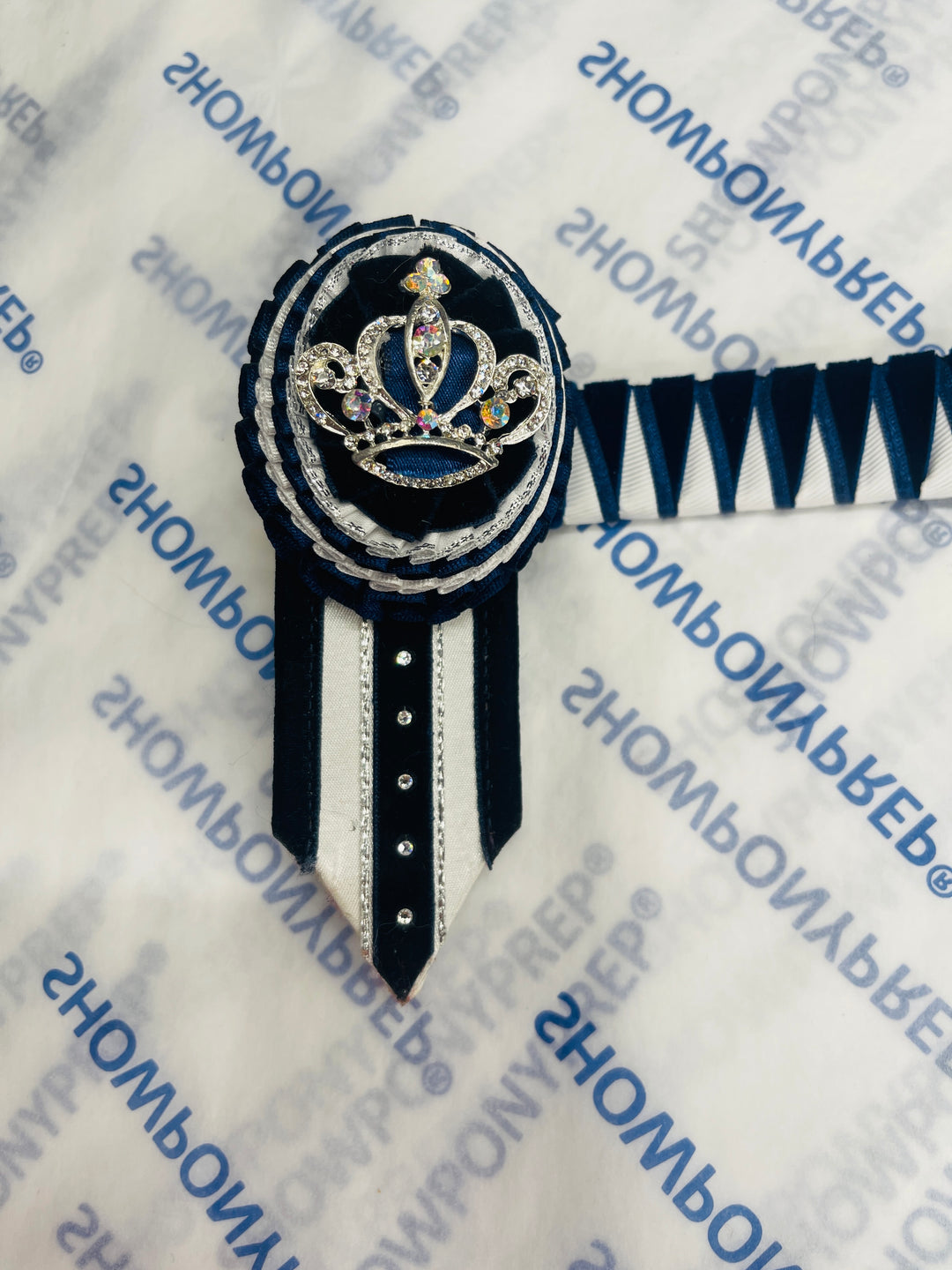 14.5” Navy & White Browband