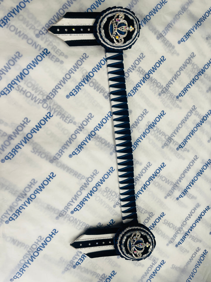 14.5” Navy & White Browband