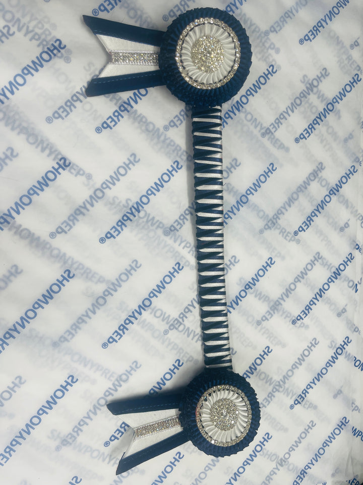14” Navy & White Browband