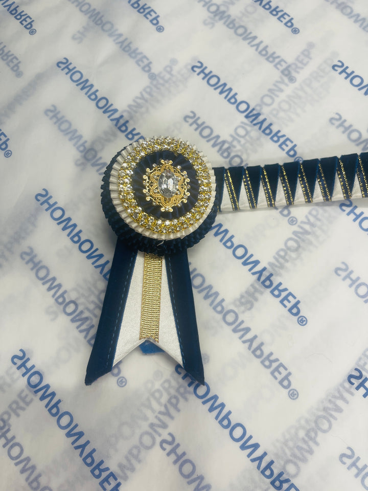 14” Navy, Gold & White Browband