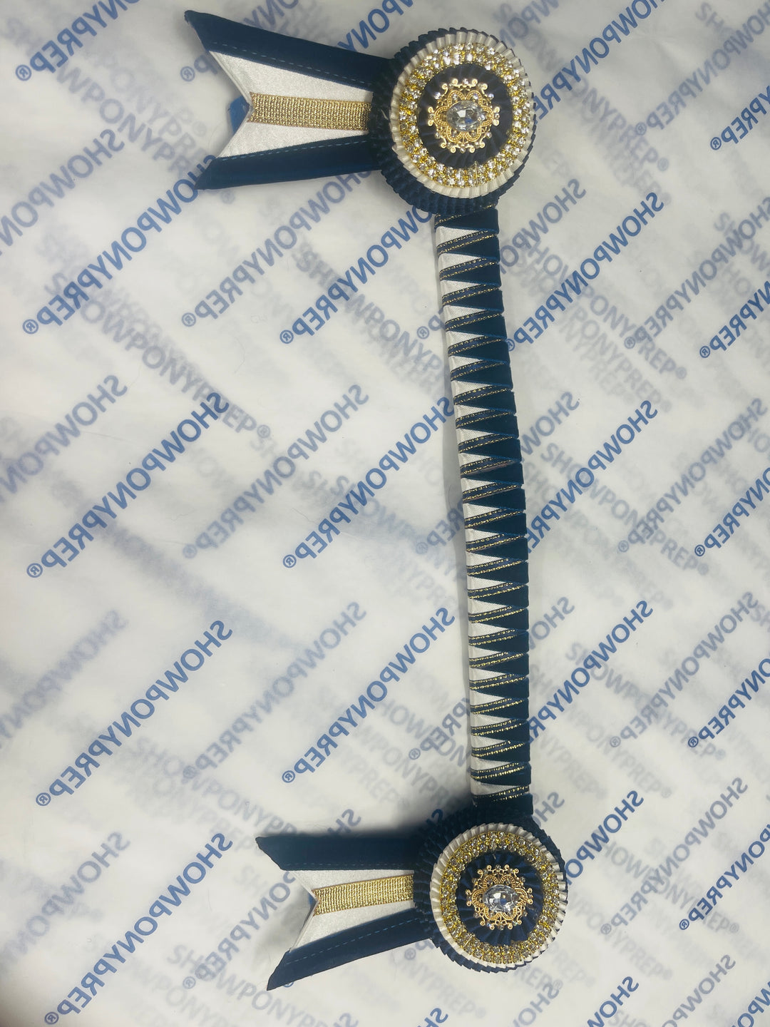 14” Navy, Gold & White Browband