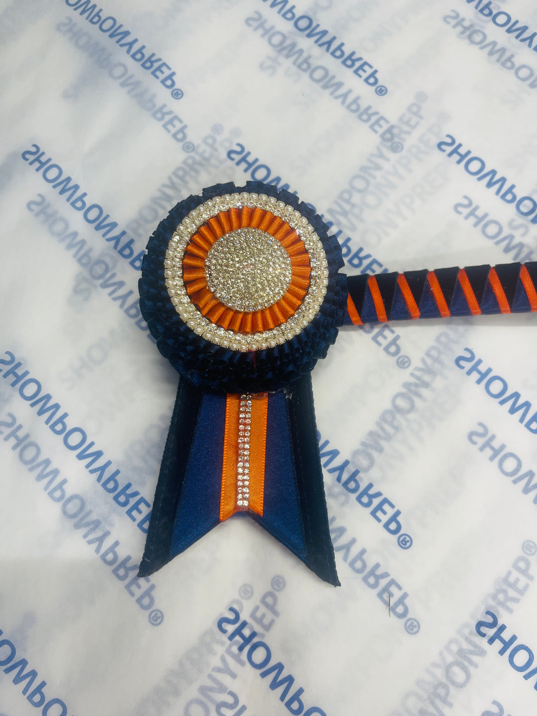 14” Navy & Orange Browband
