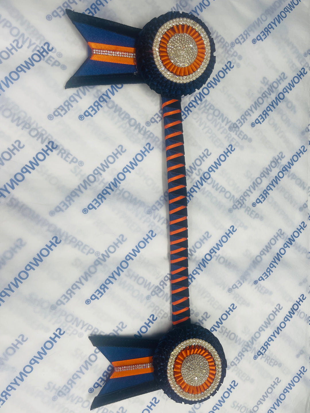 14” Navy & Orange Browband