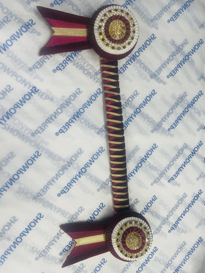 14” Burgundy & Gold Browband
