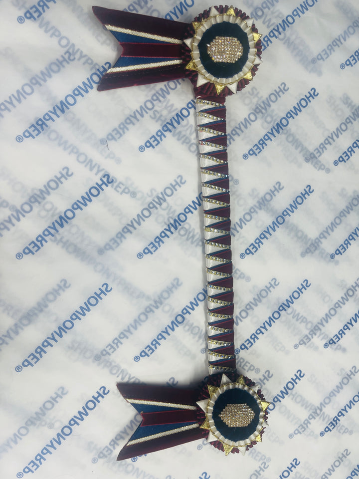 14” Burgundy, Navy & Gold Browband