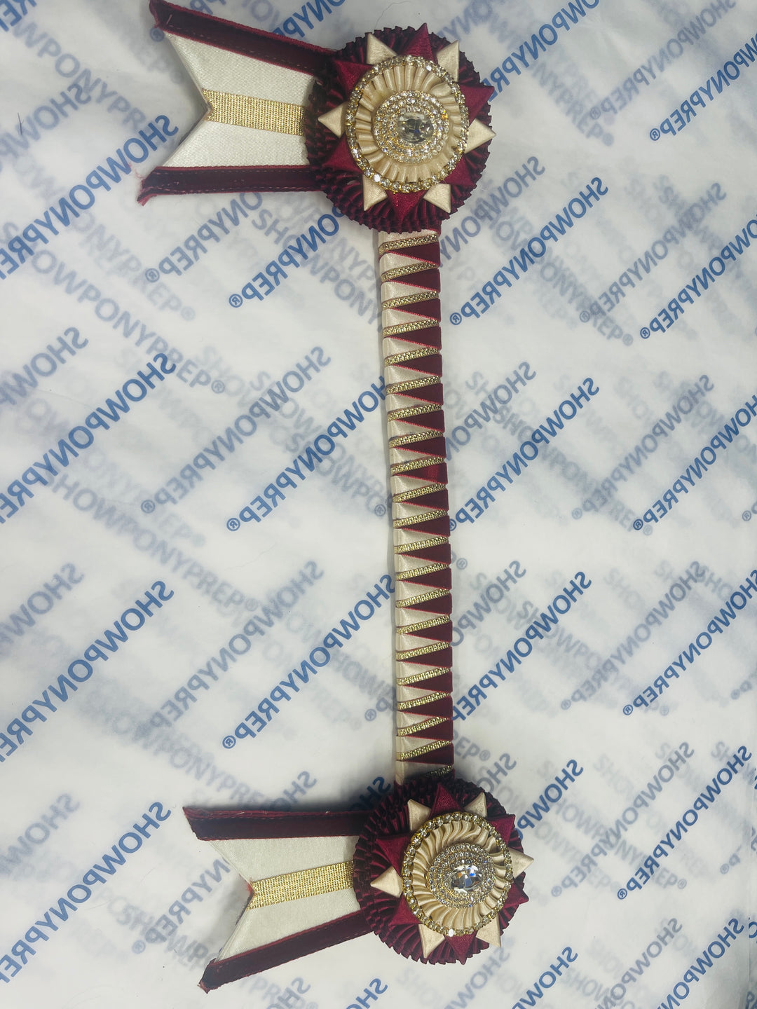 14” Burgundy & Vintage Cream Browband